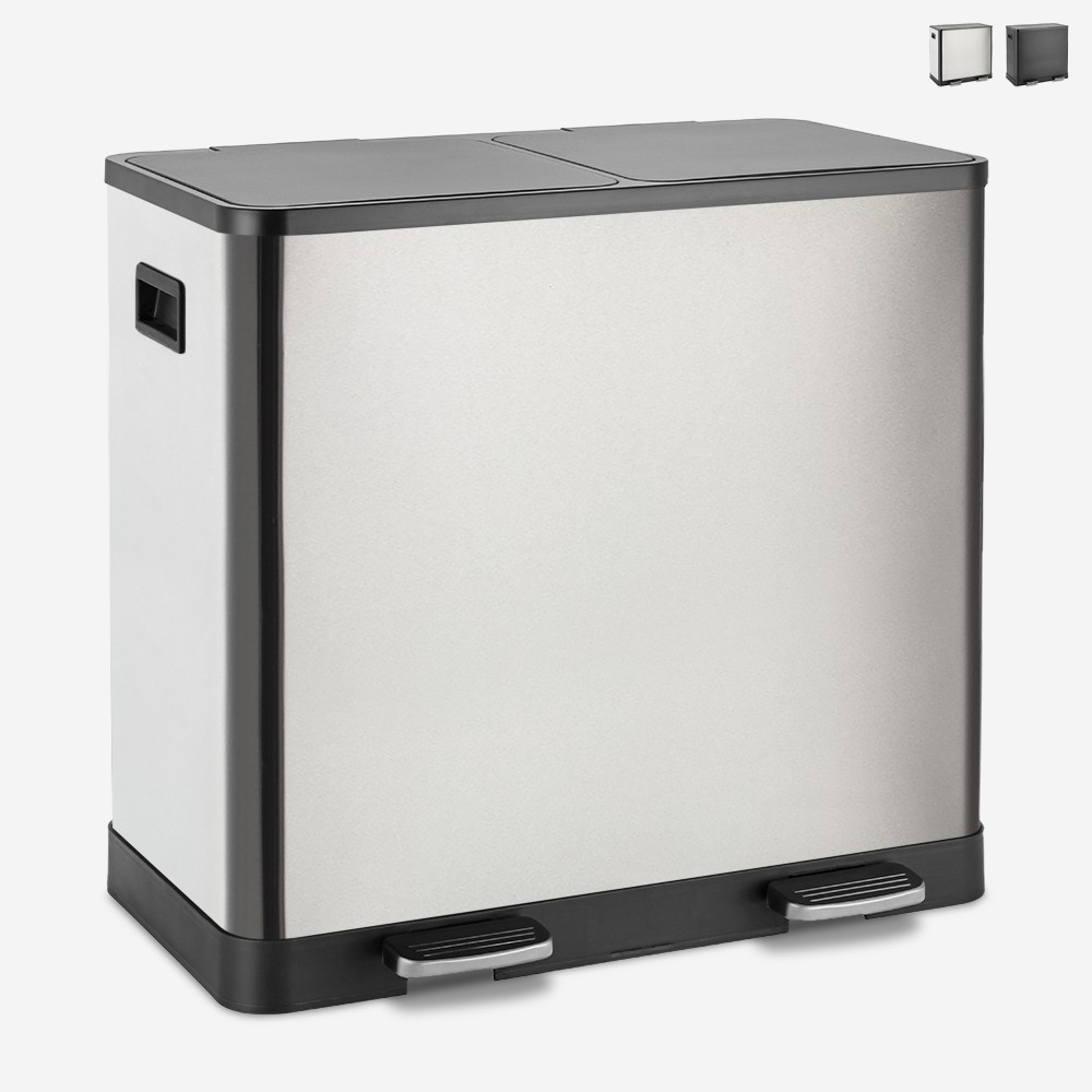 Soptunna Med Pedal 60 Liter 2 Innerhinkar För Källsortering Lindo XL