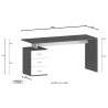 Modernt skrivbord med 3 lådor 160x60x75cm Kontor New Selina Basic 
