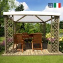 Trädgårdspaviljong i trä 3x3 m vit PVC-duk UV-skydd Fox JT40 Pocket Försäljning