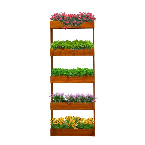 Vertikalt planteringskärl 5 blomlådor balkong terrass 71x16x164 Balcony Kampanj