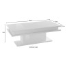 Glansigt vitt soffbord modern design 100x55cm LED-ljus Little Big 