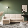 Modern 3-sits soffa i tyg 212cm sittpuff fotpall Yasel 180P 