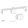 Set 2 utdragbara bänkar 66-290cm för matbord Pratika A + B 