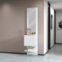 Blankt Vitt Skoskåp med 1 dörr och spegel för entré väggmonterad Karin Kampanj