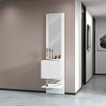 Blankt Vitt Skoskåp med 1 dörr och spegel för entré väggmonterad Karin Kampanj