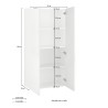 Modern högblank vit bokhylla med 2 dörrar 70x35x140 kontor vardagsrum Birse Katalog
