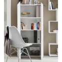 Modern högblank vit bokhylla med 2 dörrar 70x35x140 kontor vardagsrum Birse Rabatter