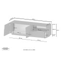 TV-Bänk för Vardagsrum 2 dörrar 1 låda 150x44x46cm Modern design Trevis 