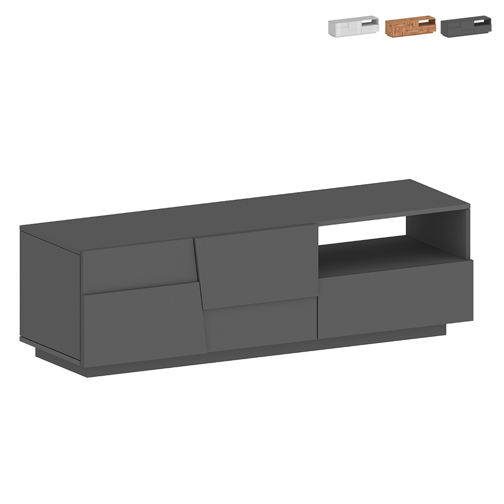 TV-Bänk för Vardagsrum 2 dörrar 1 låda 150x44x46cm Modern design Trevis