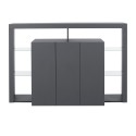 Skänk 3 dörrar modern bokhylla glashyllor 150x40x100cm Allen Mått