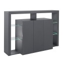 Skänk 3 dörrar modern bokhylla glashyllor 150x40x100cm Allen Egenskaper