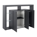 Skänk 3 dörrar modern bokhylla glashyllor 150x40x100cm Allen Pris