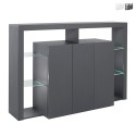Skänk 3 dörrar modern bokhylla glashyllor 150x40x100cm Allen Försäljning