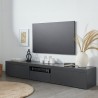 TV-bänk med 2 dörrar 1 fällbar lucka 220x40x35cm modern elegant Novo Erbjudande