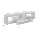 Modern TV-bänk med klaffdörr och glashyllor 160cm Helix Inköp