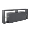 Skänk 3 Dörrar 200x40x80cm modern bokhylla glashyllor Pibrac Bestånd