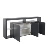 Skänk 3 Dörrar 200x40x80cm modern bokhylla glashyllor Pibrac Modell