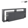 Skänk 3 Dörrar 200x40x80cm modern bokhylla glashyllor Pibrac Kampanj