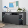 Skänk 3 Dörrar 200x40x80cm modern bokhylla glashyllor Pibrac Erbjudande