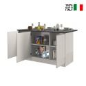 Köksö 3 Dörrar Modern Stil 155x90x90cm 3 sittplatser Deaton Egenskaper