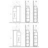 Modernt Vitrinskåp 2 dörrar glashylla för vardagsrum 87x42x188cm Velis Egenskaper