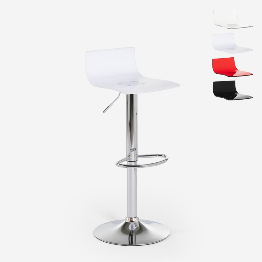 Transparent vridbar barstol modern design metall bar kök Juneau Försäljning