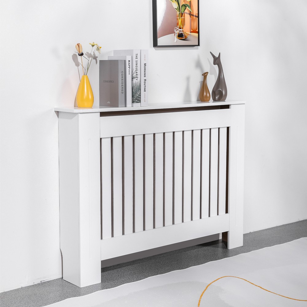 Elementskydd Radiatorskydd 112x19x81,5h Vitt Trä Heeter L