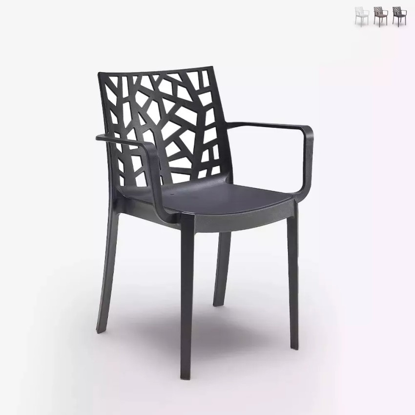 Modern stol med armstöd trädgård utomhus Matrix Armchair BICA Försäljning