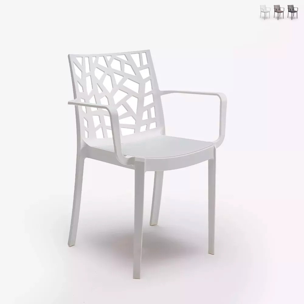 Modern stol med armstöd trädgård utomhus Matrix Armchair BICA