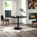 Modernt matsalsbord Goblet stil svart runt 120cm Blackwood+ Försäljning