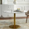 Runt matbord Goblet stil 120cm med marmor- och guldeffekt Monika+ Försäljning