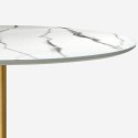 Runt matbord Goblet stil 120cm med marmor- och guldeffekt Monika+ Erbjudande