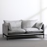 Modern 2-sits soffa i grått tyg med stoppning vardagsrum Bonn Erbjudande