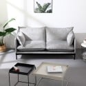 Modern 2-sits soffa i grått tyg med stoppning vardagsrum Bonn Försäljning