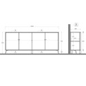 Skänk 4 dörrar kök vardagsrum modern design 205x40cm sideboard Orival Inköp