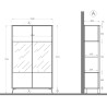 Vitrinskåp med 2 glasdörrar modern design vardagsrum Bellac Pris