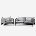 Set med 2-sits soffa och fåtölj i grått tyg modern stil Hannover Kampanj