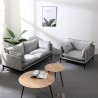 Set med 2-sits soffa och fåtölj i grått tyg modern stil Hannover Försäljning