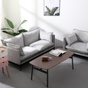 Set med 2-sits soffa och fåtölj i grått tyg modern stil Hannover Rabatter