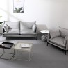 Set med 2-sits soffa och fåtölj i grått tyg modern stil Hannover Katalog