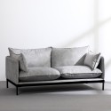 Set med 2-sits soffa och fåtölj i grått tyg modern stil Hannover Bestånd