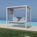 Hammock för trädgård i aluminium 3 sovplatser med stort soltak Mirage Kampanj