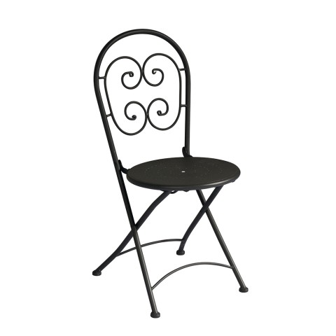Set 2 x fällbara stolar i järn för utomhusbruk bistrostil Roche Kampanj