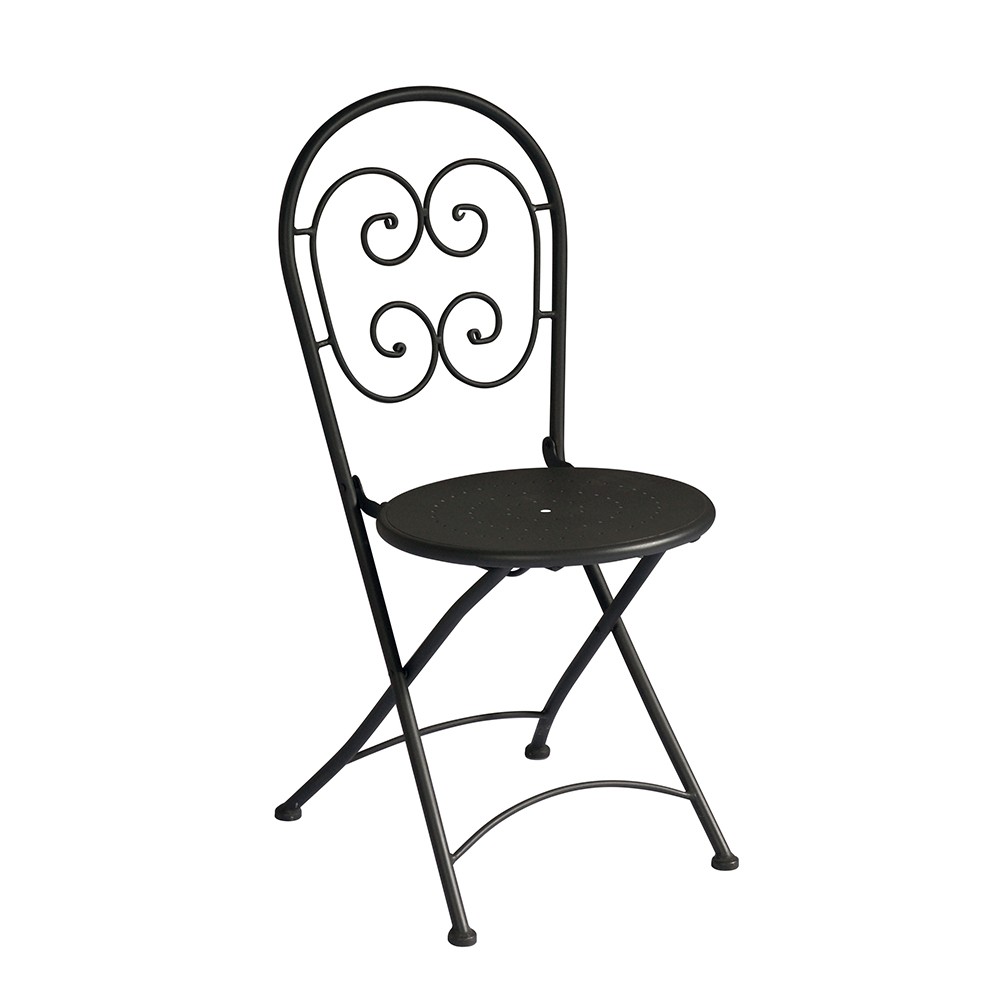 Set 2 x fällbara stolar i järn för utomhusbruk bistrostil Roche