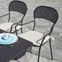 Set 2 x stolar utomhus trädgård i järn med armstöd bar restaurang Brienne Försäljning