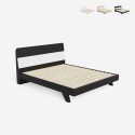 Dubbelsäng i trä modern design 160x190cm huvudgavel ribbotten Landeck Rea