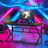Ergonomiskt LED spelskrivbord kolfiber hörlurshållare dryckeshållare 120x60 Sportbot LED 120 Egenskaper