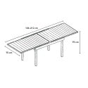 Förlängningsbart trädgårdsbord 106-212x75cm modern aluminium Nori Erbjudande