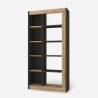 Modern bokhylla 10 hyllplan trä svart antracit 75x25x150cm Kevork Försäljning
