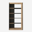 Modern bokhylla 10 hyllplan trä svart antracit 75x25x150cm Kevork Erbjudande